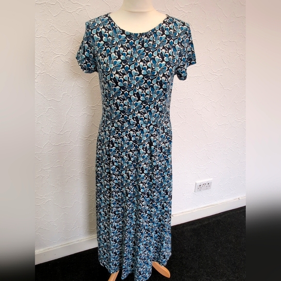 Seasalt Dresses & Skirts - SEASALT Wild Bouquet Dress TEAL FLORAL Fit & Flare Size 12 (RRP £69.95